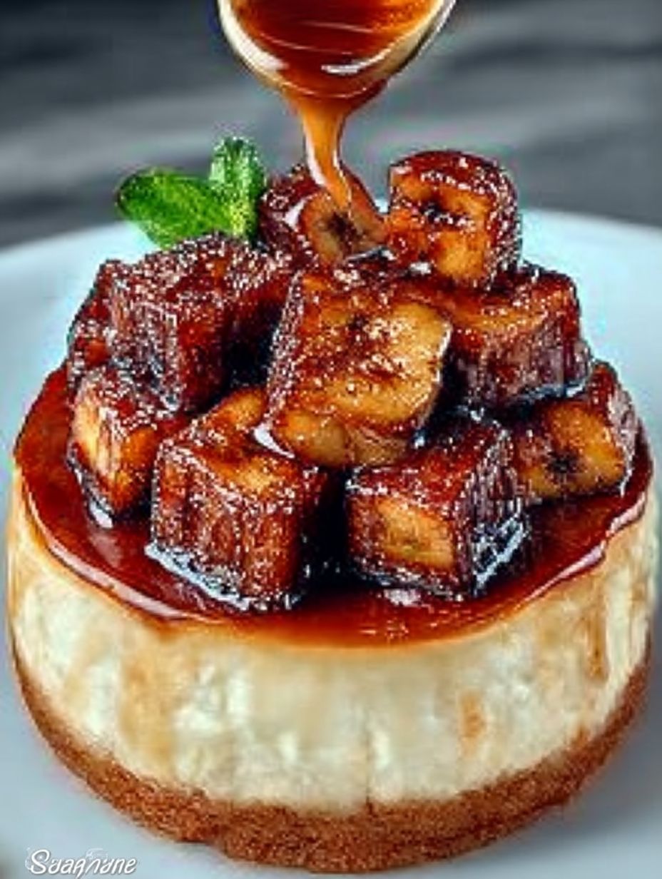 Caramelized Banana Cheesecake with Rum Glaze image 2
