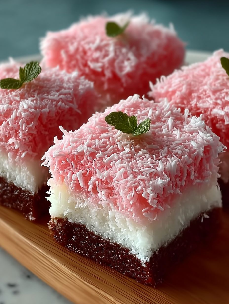 Pink Coconut Snowball Cake Bars image 2