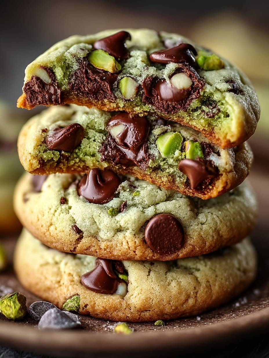 Pistachio Cream Chocolate Chip Cookies image 2