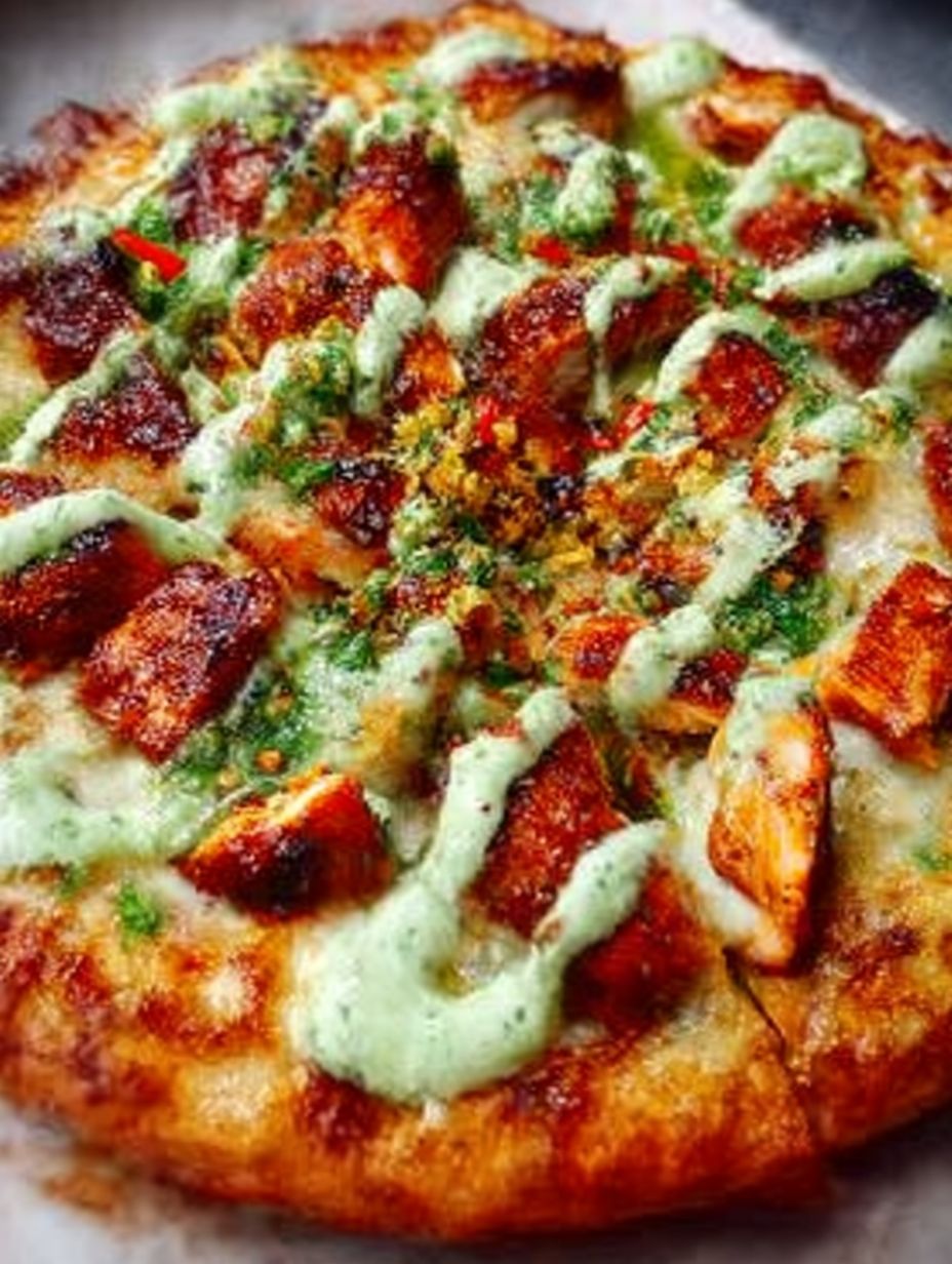 Tandoori Chicken Pizza with a Cilantro Mint Chutney image 2