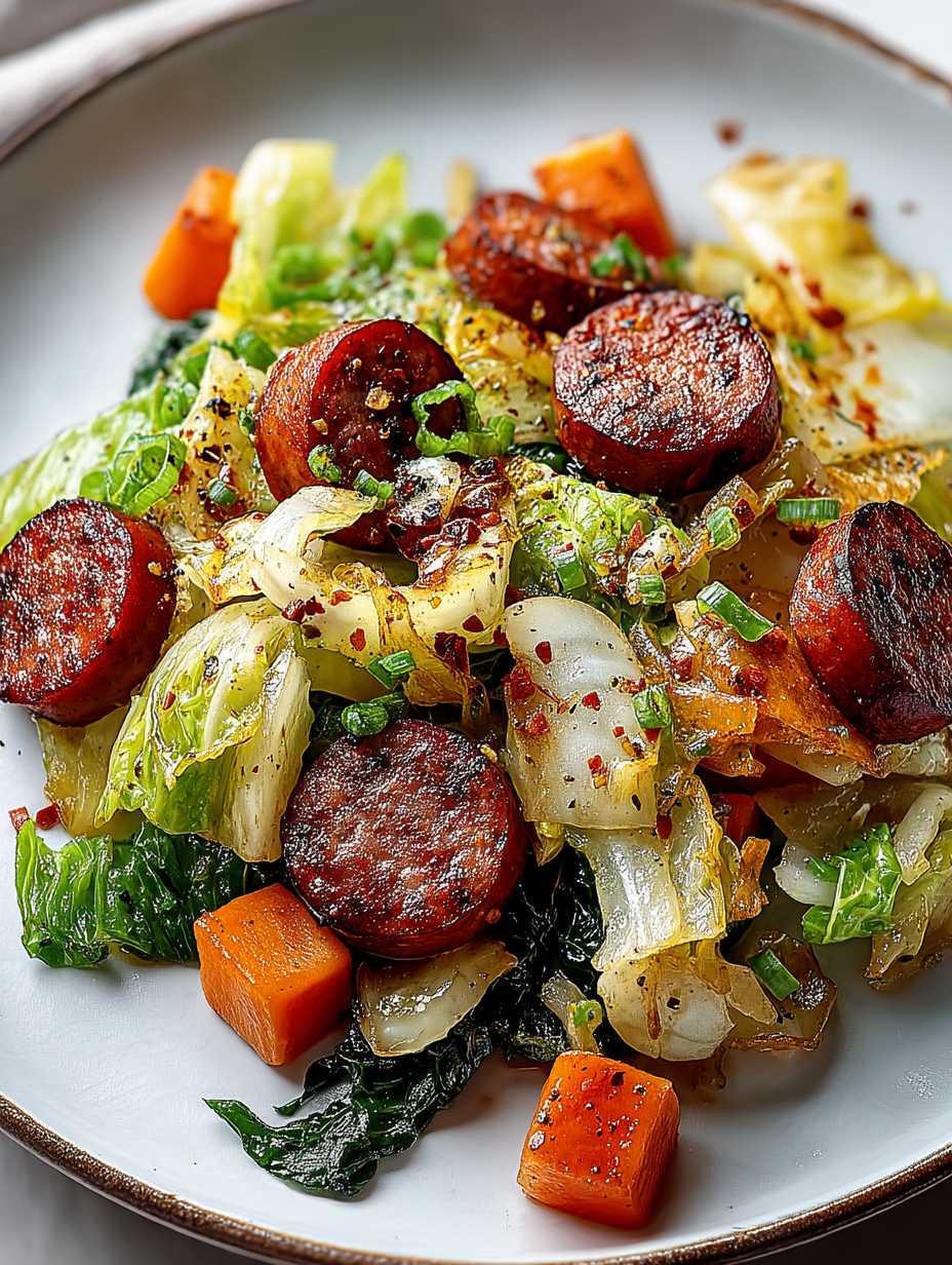 COZY SAUSAGE & CABBAGE STIR FRY image 2