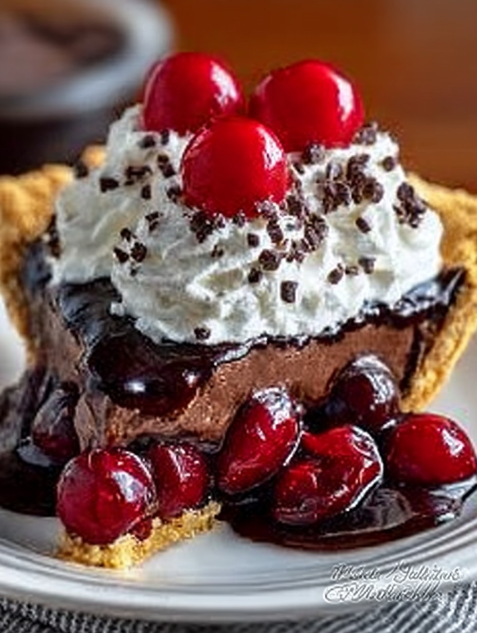 Chocolate Cherry Cream Pie image 2