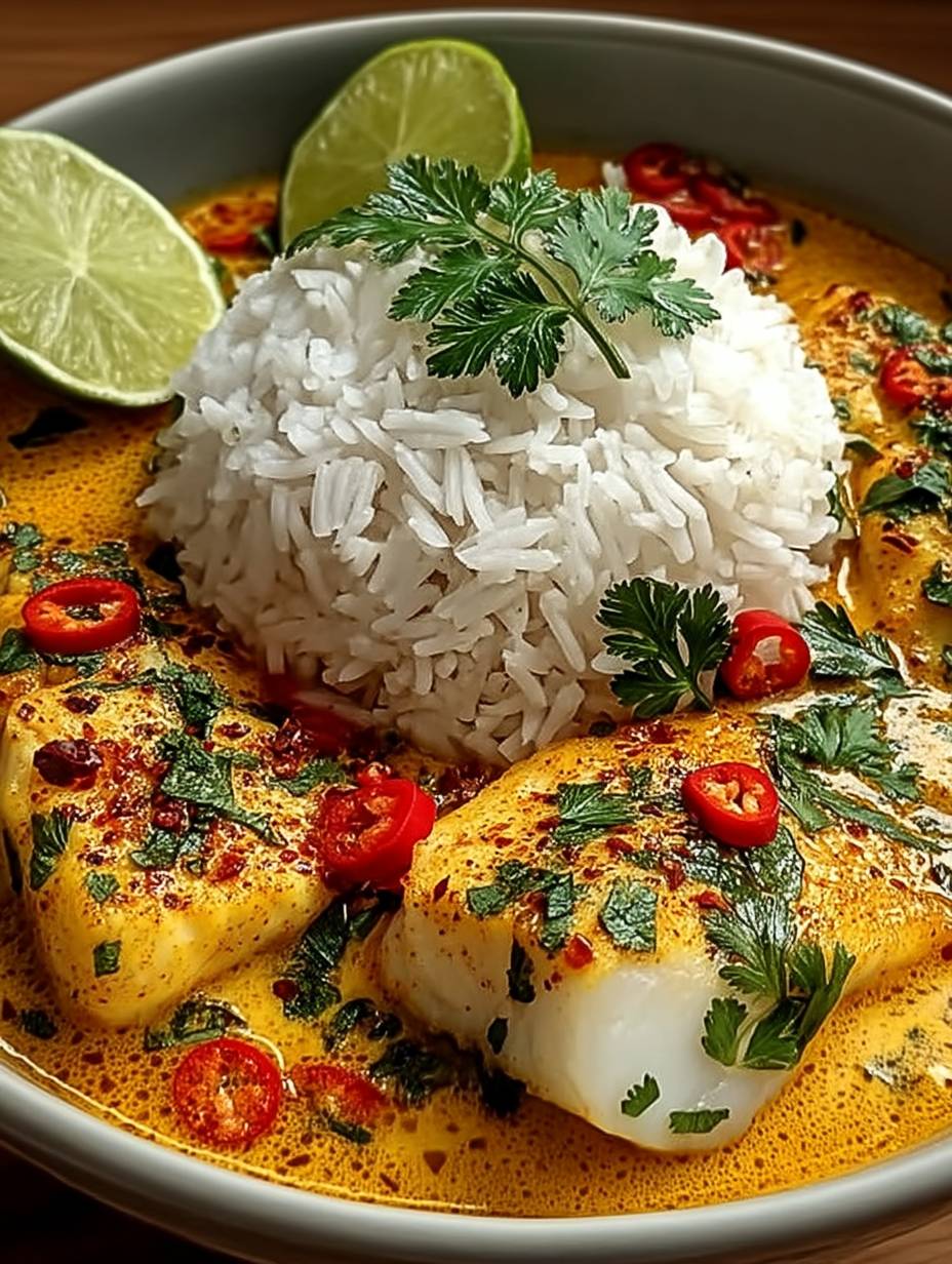 Coconut Lime Fish Curry with Jasmine Rice image 2