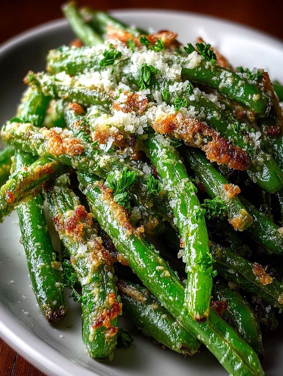 Crispy Garlic Parmesan Roasted Green Beans image 2